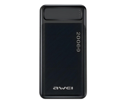 Powerbank AWEI P6K 20000mAh czarny/black 2xUSB/Micro-USB